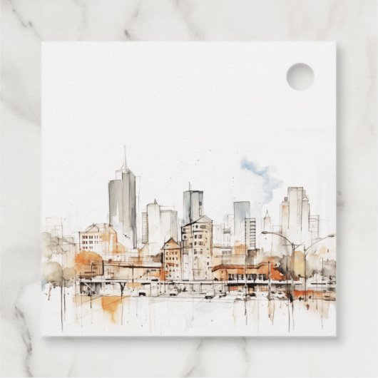 アトランタジョージア水彩風景結婚ズ フェイバータグ (裏面)