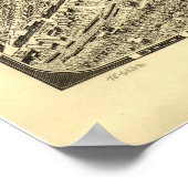 アトランタジョージア1919アンティークパノラママップ ポスター (角)