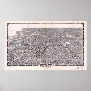 アトランタジョージア(1919年)の空中写真の地図 ポスター