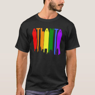アトランタジョージアLGBTQゲイプライドレインボースカイラインT Tシャツ