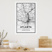 アトランタジョージアUSAシティトラベルシティマップ ポスター (キッチン)