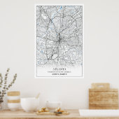 アトランタジョージアUSAトラベルシティマップ ポスター (キッチン)
