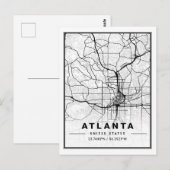 アトランタジョージアUSAトラベルシティマップ ポストカード (正面/裏面)
