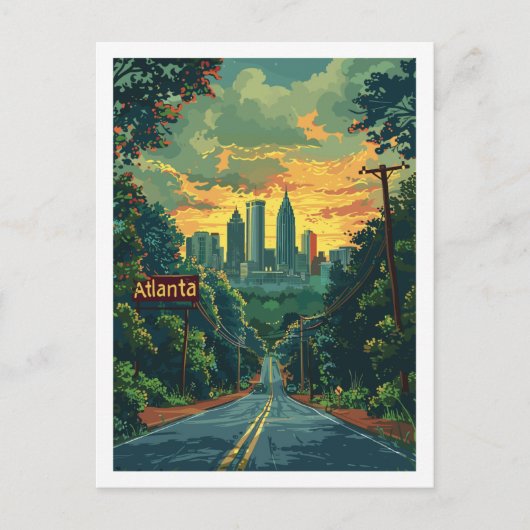 アトランタジョージアUSA有名なトラベルプレイス ポストカード (正面)