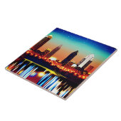 アトランタスカイラインバイナイトウィズリフレクション タイル (側面)