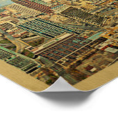 アトランタスカイラインヴィンテージ旅行ポスター ポスター (角)