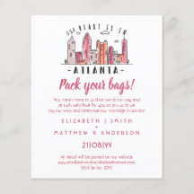 アトランタスカイライン結婚式招待状ハンドドロー