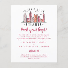 アトランタスカイライン結婚式招待状ハンドドロー