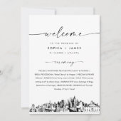 アトランタスカイライン結婚式 プログラム5x7フラットカード 招待状 (正面)