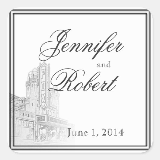 アトランタデスティネーションウェディング封筒用シール スクエアシール (正面)