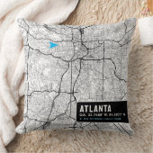 アトランタホームロケーション |都市地図をテーマにした クッション (ブランケット)