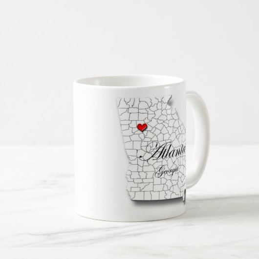 アトランタマグ、アトランタジョージア州マグ、ラブアトランタ、ガ コーヒーマグカップ (正面右)