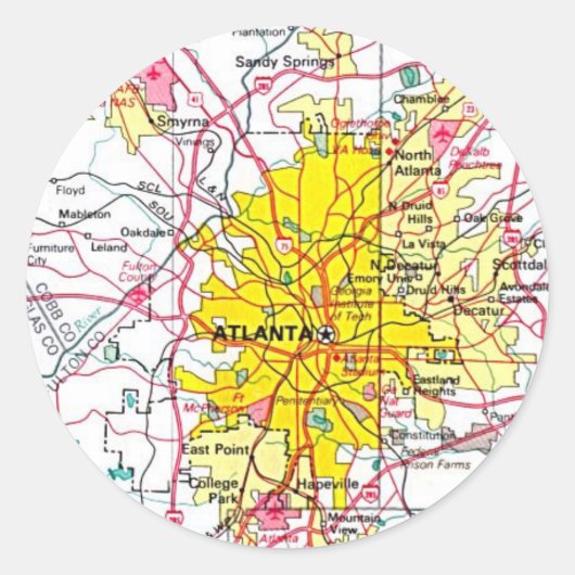 アトランタマップ ラウンドシール (正面)