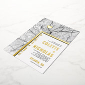 アトランタラブロケーター |シティテーマ結婚の 箔招待状 (回転した状態)