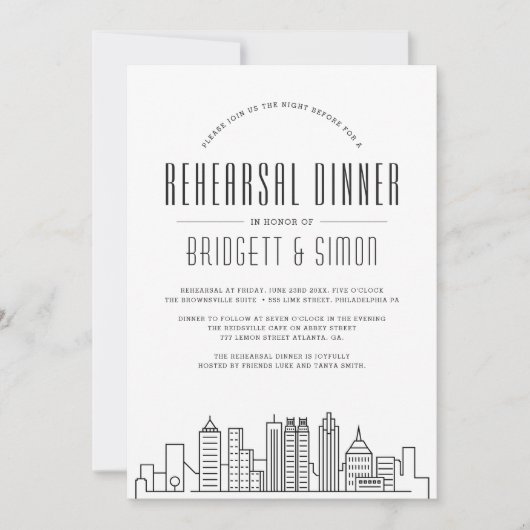 アトランタリハーサルディナー |シティスカイライン招待状 招待状 (正面)