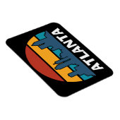 アトランタヴィンテージサンセットシティスケープ写真 マグネット (右側)