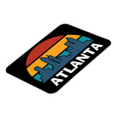 アトランタヴィンテージサンセットシティスケープ写真 マグネット (左側)