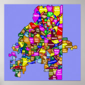 アトランタ周辺地図 ポスター (正面)