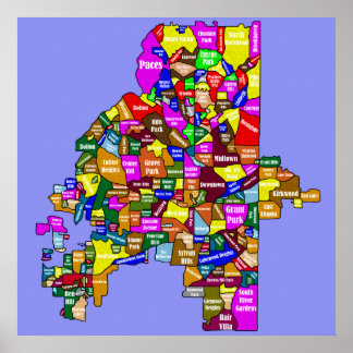 アトランタ周辺地図 ポスター