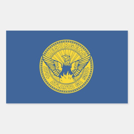 アトランタ国旗、ジョージア州 長方形シール (正面)