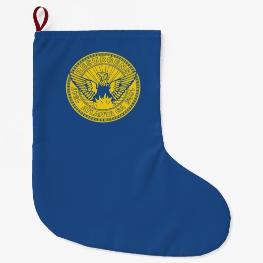 アトランタ国旗（ジョージア，米国） ラージクリスマスストッキング (正面)
