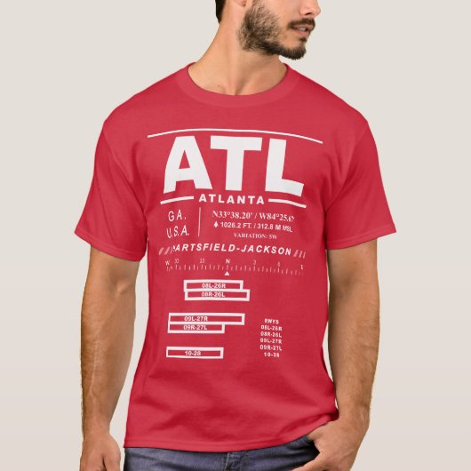 アトランタ国際的エアポートATL Tシャツ (正面)
