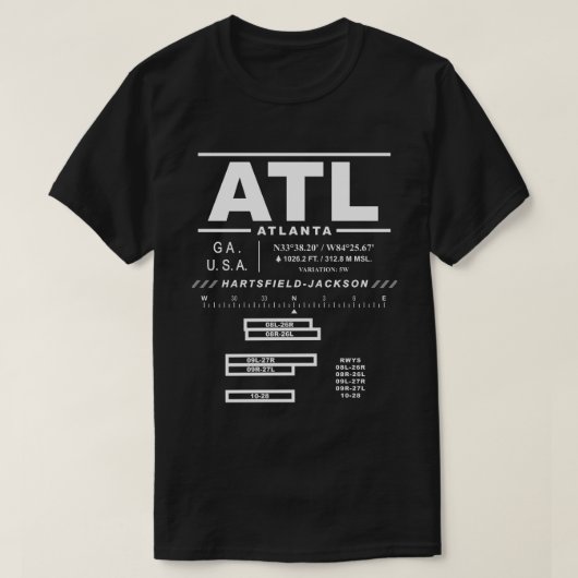 アトランタ国際空港 ATL USAA Tシャツ (デザイン正面)