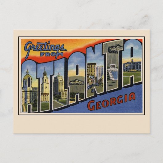 アトランタ大文字葉書からの挨拶 ポストカード (正面)