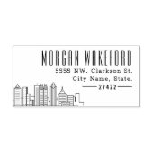 アトランタ居住者 |デコモダンスカイライン セルフインキングスタンプ (デザイン)