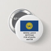 アトランタ市長ボタンのKEISHA LANCEボトムス 缶バッジ (正面&裏面)