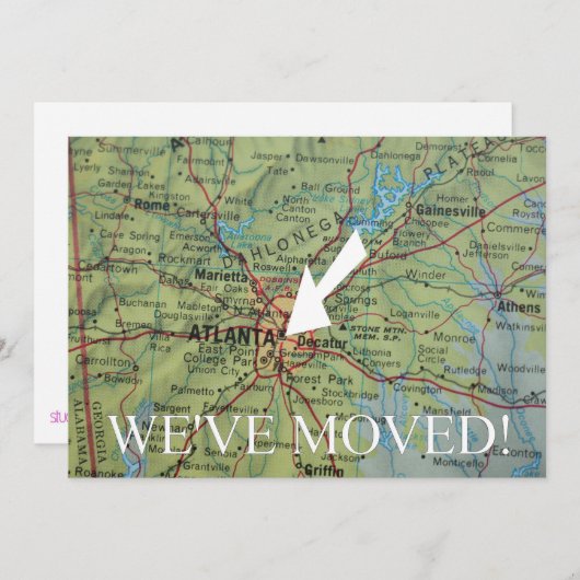 アトランタ引っ越しましたの新しい住所のお知らせ 案内状 (正面/裏面)
