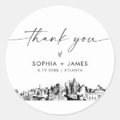 アトランタ感謝お願い3" （6枚） ラウンドシール (正面)