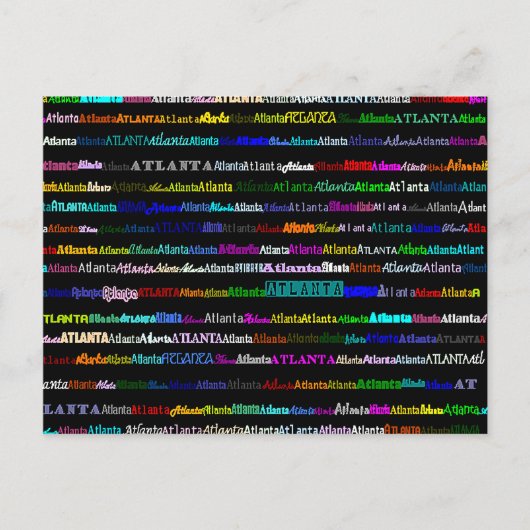 アトランタ文字デザインIはがき ポストカード (正面)