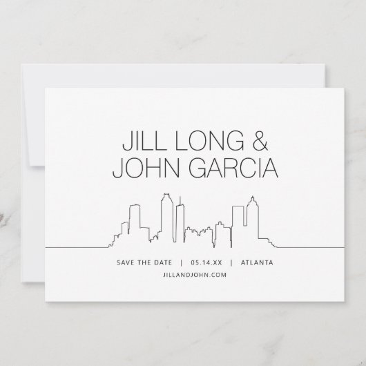 アトランタ日付を保存 招待状 (正面)