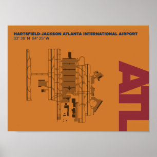 アトランタ空港(ATL)図表ポスター ポスター