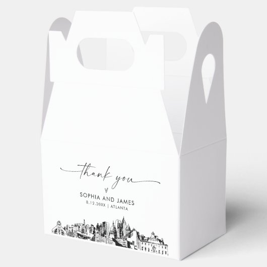 アトランタ結婚のパーソナライズされた優先箱 フェイバーボックス (オープン)