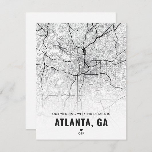 アトランタ結婚の週末詳細エンクロージャカード エンクロージャーカード (正面/裏面)