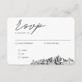 アトランタ結婚のRSVP伝統的の食事オプション エンクロージャーカード (正面)