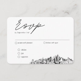 アトランタ結婚のRSVP伝統的の食事オプション エンクロージャーカード