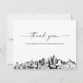 アトランタ結婚スカイラインの写真サンキューカード 招待状 (正面)