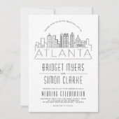 アトランタ結婚ーズ |スタイル化されたスカイライン招待状 招待状 (正面)