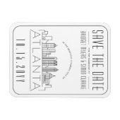 アトランタ結婚ー |スタイル設定されたスカイライン日付を保存 マグネット (横)