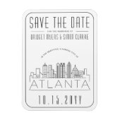 アトランタ結婚ー |スタイル設定されたスカイライン日付を保存 マグネット (縦)
