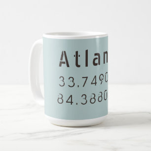 アトランタ緯度と経度 コーヒーマグカップ