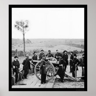 アトランタ1864年の銃のシャーマンLeaning概要 ポスター