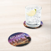 アトランタ，ジョージアの街のスカイライン ラウンドペーパーコースター (インサイチュ)