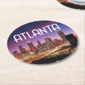 アトランタ，ジョージアの街のスカイライン ラウンドペーパーコースター (アングル)