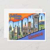 アトランタ，ジョージアヴィンテージビッグレター ポストカード (正面/裏面)