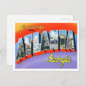 アトランタ，ジョージアヴィンテージビッグ文字はがき ポストカード (正面/裏面)