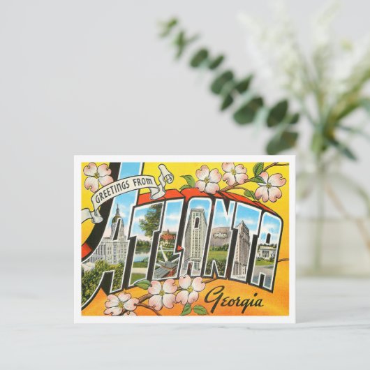 アトランタ,ジョージアヴィンテージビッグ文字はがき ポストカード (スタンド正面)